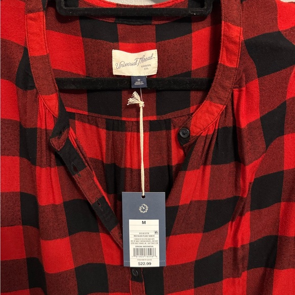 Red Plaid Women's Top - Picture 2 of 3